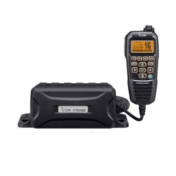 IC-M400BBE Marine (w/GPS) Black Box VHF radio incl.  INT/Basel channels, GPS, ATIS, DSC, IPX7 (with DC cable / Mobile bracket / Knob bolt / Mic hanger)