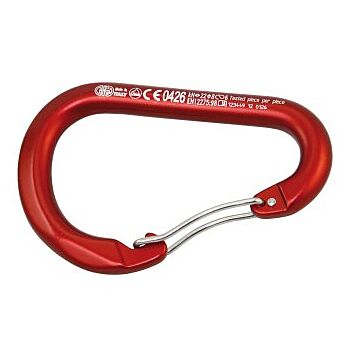 KONG carabiner paddle with wire clasp aluminium 12x114mm red