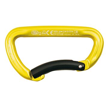 KONG Carabiner Trapper with curved opening aluminium 10x98mm yellow/black