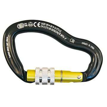 KONG carabiner Ergo with union nut aluminium 99mm black/yellow