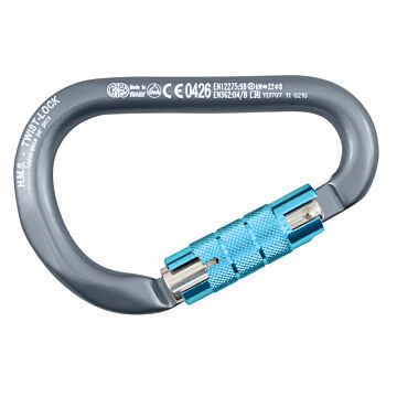 KONG carabiner HMS with Twist-Lock Alu 12x116mm grey/cyan