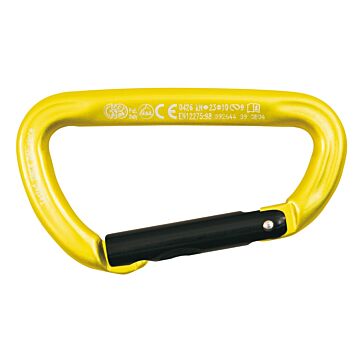 KONG Carabiner Trapper with straight opening aluminium 10x98mm yellow/black