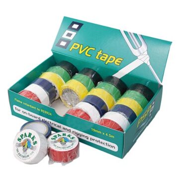 PVC tape 19mm x 4.5m 24 rolls assorted colours