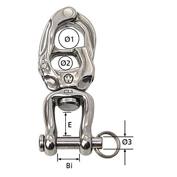 Déclencheur à mousqueton WICHARD avec manille pivotante C3 105mm, goupille 7mm