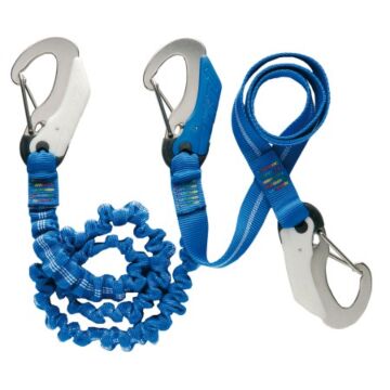 WICHARD Lifeline elasticated with 3 stainless steel carabiners, (stretch) straps 2+1m