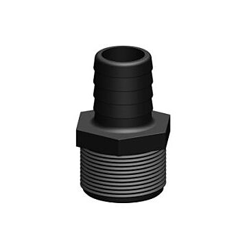 Embout TRUDESIGN avec filetage extérieur 1-1/2" pour tuyau 38mm noir