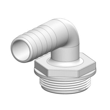 TRUDESIGN slangtule 90° 1-1/2", voor slang 25mm wit