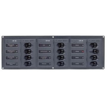 BEP Trennschalter-Panel DC 12V, 12-fach, horizonta