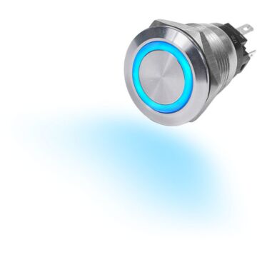 Blue Sea Bouton-poussoir LED annulaire 10A- Bleu