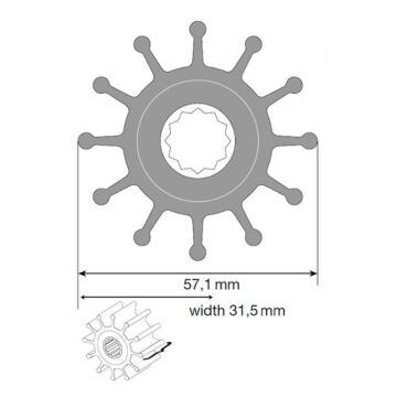 Johnson Impeller für F5 Pumpe, MC97/EPDM