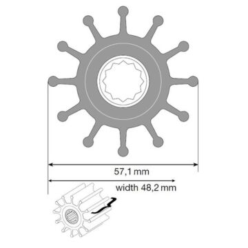 Johnson Impeller for F6 pump, MC97/EPDM