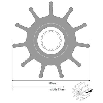 Johnson Impeller für F8 Pumpe, Nitril