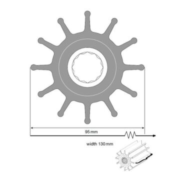 Johnson Impeller für F95 Pumpe, Neopren