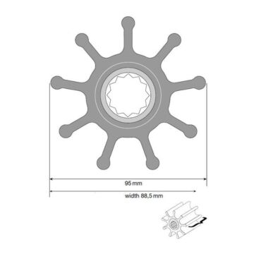 Impulseur Johnson pour pompe F9, néoprène