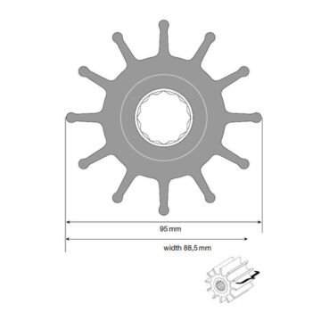 Impulseur Johnson pour pompe F9, néoprène