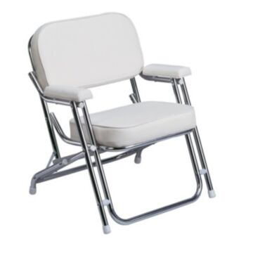 PLASTIMO CHAISE DE PONT PLIABLE ALU+ COUVERTURE BLANCHE