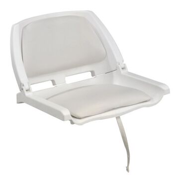 PLASTIMO POLYETHYLENE SEAT FOLDABLE + CUSHION WHITE