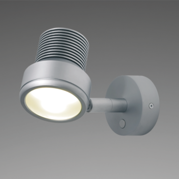 Prebit LED-Anbauleuchte R2 mit USB, chrom-matt 44°