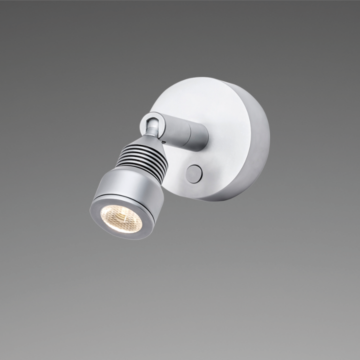 Prebit LED-Anbauleuchte R5, chrom-matt, max. 3 W,