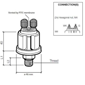 Veratron VDO Capteur de pression d'huile 25bar/350psi, 1p,, M18