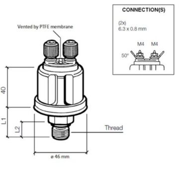 Veratron VDO Öldruck Sensor 2bar/30psi, 2p, 1/8' –