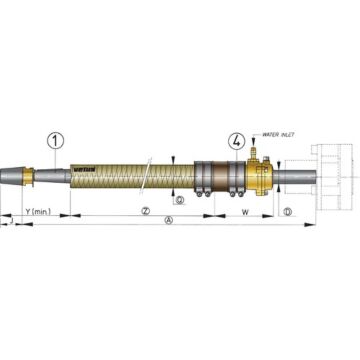 Vetus GFK-Stevenrohr Ø 25 mm, L=2000 mm