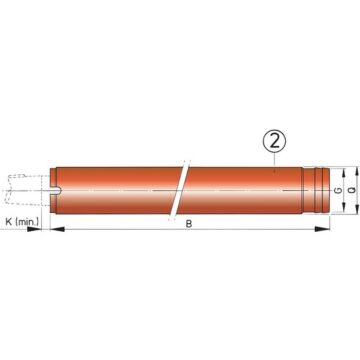 Stalen schroefaskokers Vetus Ø 40 mm, L=1000 mm