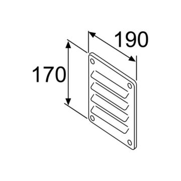 Webasto air supply grille W=170 L=190, Aluminum