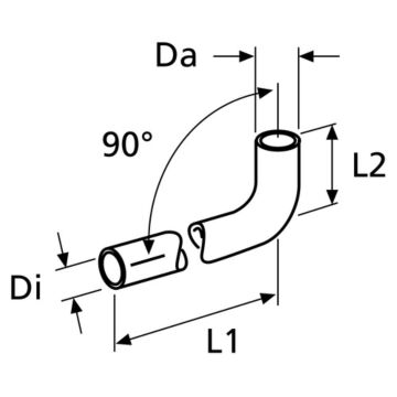 Tuyaux Webasto D20 2x L=20 90 degrés