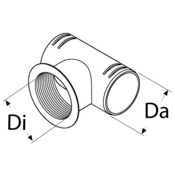Webasto T-connector D90-60-90 with thread for
