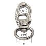 WICHARD snap shackle trigger with swivel eye wide C3 128mm