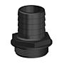 TRUDESIGN Schlauchtülle Aquavalve 1-1/2" für Schl. 38mm schwarz