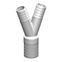 TRUDESIGN hose connector Y-piece nylon/GFK 2x19/19mm white SB-Pack